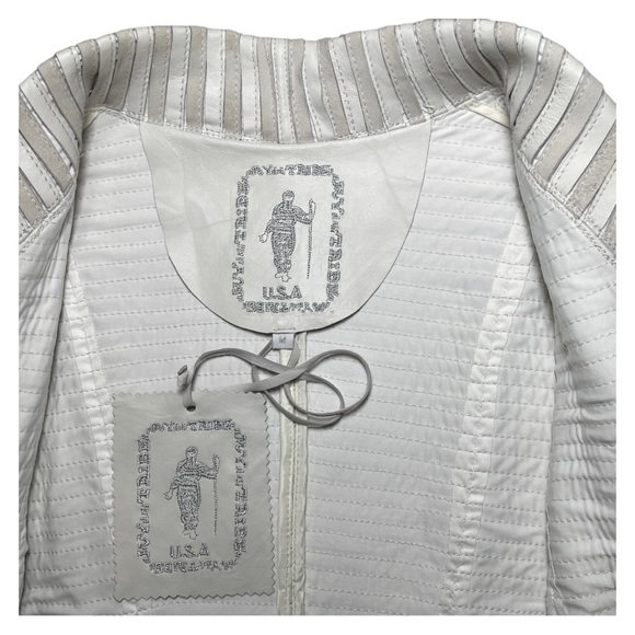 My Tribe Striped Leather Jacket - Picture 5 of 9